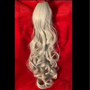“VERY PRETTY” - Luxury Platinum Silver/ Gray Ponytail Extension  NWT